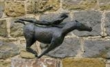 Horse and woman by Janis Ridley, Sculpture, Bronze