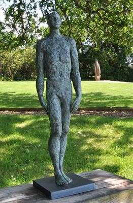 Walking Man by Janis Ridley, Sculpture, Bronze