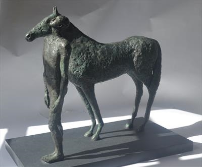 Walking Man and Horse by Janis Ridley, Sculpture